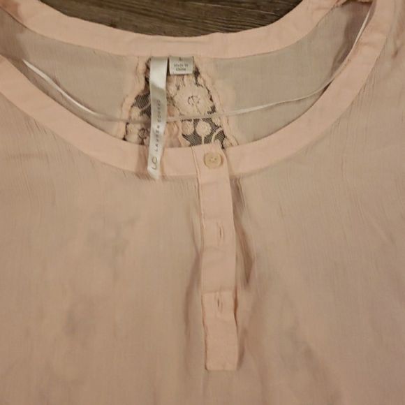 LC Lauren Conrad Dust Pink Lace Top - Picture 2 of 5